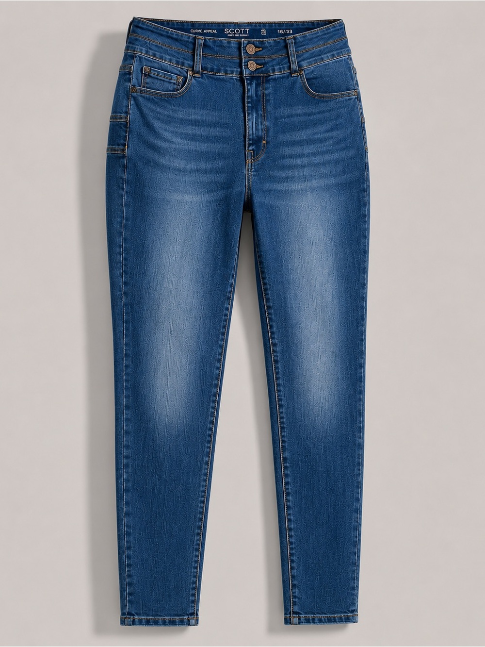Curve Appeal Scott High Rise Skinny Jeans 16/33 Stretch Y2K Double Button